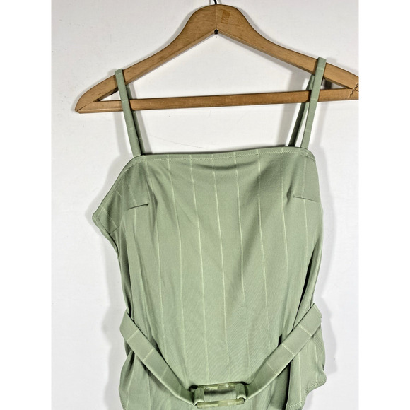 H&M Swimsuit Bathing Suit US Size L Green Padded Belted Vintage Inspired NEW - Picture 4 of 14
